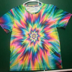 Unisex Adult Colorful Tie Dye T-shirt - Medium